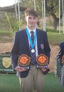 Teddy with his medal